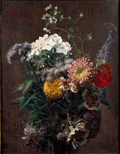 静物：混合された花、1850-1900年 作： Ignace Henri Jean Fantin Latour