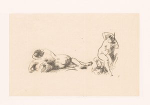 2人の裸の女性の学習シート 作： Ignace Henri Jean Fantin Latour
