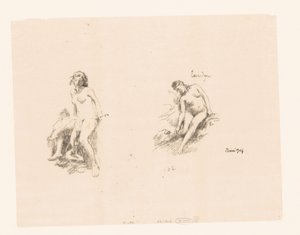 2人の裸の女性の学習シート 作： Ignace Henri Jean Fantin Latour
