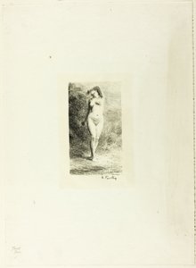 正面から見た立ち女性の習作 作： Ignace Henri Jean Fantin Latour