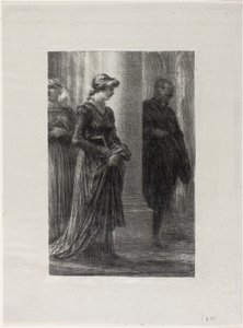 ニュルンベルクの巨匠たち 第1幕 ワルサーとエヴァの出会い 作： Ignace Henri Jean Fantin Latour