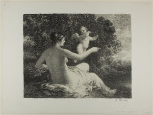 ヴィーナスとキューピッド、大皿 作： Ignace Henri Jean Fantin Latour
