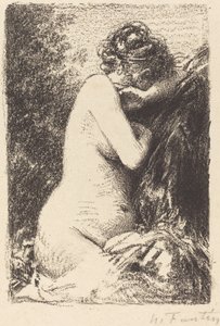 ウィーパー: 横顔を右にして着席した裸婦の習作 作： Ignace Henri Jean Fantin Latour