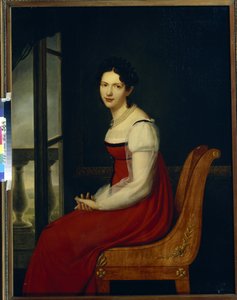 Varvara Sergeevna Dolgorukova王女の肖像、旧姓Gagarina (1793-1833) (Princess Varvara Sergeyevna Dolgorukova) - Henri Francois Riesener (1767-1828) による絵画、キャンバスに油彩 (96.8x125 cm)