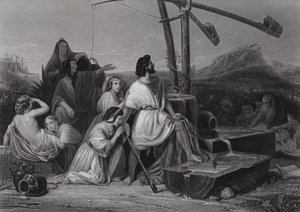 ミディアンの地でのモーセ（彫刻 作： Henri Frederic (after) Schopin