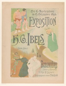 展覧会のポスター H.G. 劇場 La Bodinière の Ibels 展示会 Ibels à la Bodinière (オブジェクトのタイトル) 作： Henri Gabriel Ibels