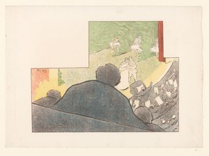 男はボックスから劇場のパフォーマンスを見ます テアトル リブレのショー (シリーズ タイトル) Les Programs du Théâtre Libre (シリーズタイトル) 作： Henri Gabriel Ibels