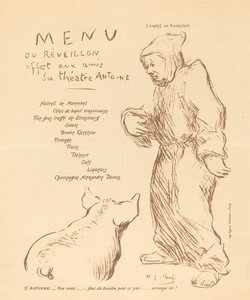 アントワーヌ劇場の友人に提供される大晦日のメニュー 作： Henri Gabriel Ibels