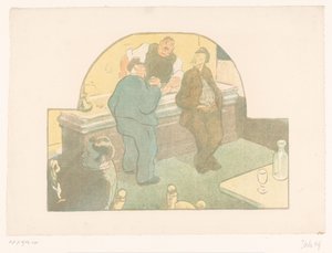 ビストロの 4 人の男性 ル・デヴォワール テアトル リブレのショー (シリーズ タイトル) Les Programs du Théâtre Libre (シリーズタイトル) 作： Henri Gabriel Ibels