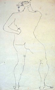 後ろから見た女性のヌード 作： Henri Gaudier Brzeska