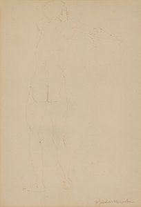 男性ヌード（紙にペン） 作： Henri Gaudier Brzeska