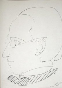 アルフレッド・ウォルマーク（1877-1961）（紙に鉛筆） 作： Henri Gaudier Brzeska