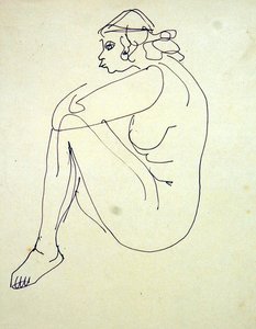 座っている女性のヌード 作： Henri Gaudier Brzeska