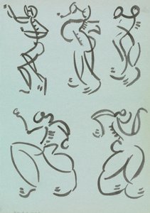 踊る人物の5つの研究 作： Henri Gaudier Brzeska