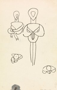 2 つの図案の 4 つのスタディ 作： Henri Gaudier Brzeska