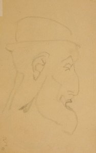 老人の肖像、右横顔 作： Henri Gaudier Brzeska