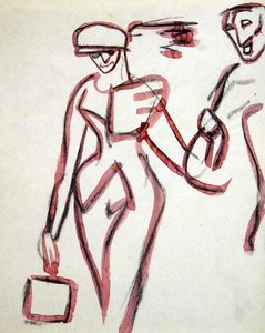 コンパニオン付きプロムナード 作： Henri Gaudier Brzeska
