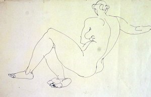 リクライニングした女性のヌードを後ろから 作： Henri Gaudier Brzeska