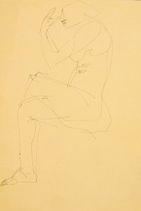 ソフィーのヌード、座っている、足を組んでいる 作： Henri Gaudier Brzeska