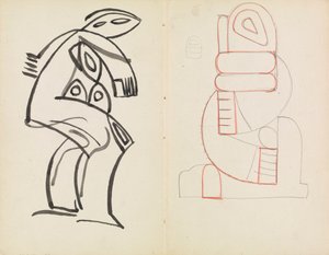 Estudo de uma Figura Feminina, Estudo de Figura Abstrata 作： Henri Gaudier Brzeska