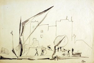 ロンドン埠頭のテムズ川船体 作： Henri Gaudier Brzeska