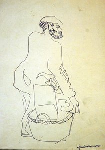 中古品を販売するホワイトチャペルのユダヤ人 作： Henri Gaudier Brzeska