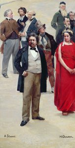 「世紀の歴史」のパノラマの断片、芸術家や俳優の肖像画、1889年 作： Henri Gervex