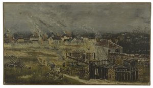 シャンピニーの戦い-1870年戦争のエピソード、1882年頃（キャンバスに油彩） 作： Henri J.F. (1844 1910) Rousseau
