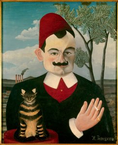 ピエール・ロティの肖像 アンリ・ルソー(Henri Rousseau dit le Douanier Rousseau)(1844-1910)の絵画 1891年頃 Sun 62x50 チューリッヒ、クンストハウス - ピエール・ロティ(1850-1923)の肖像 - ル・ドゥアニエ・ルソー(Le Douanier Rousseau)(1844-1910)と呼ばれるアンリ・J. F. ルソー(Henri J. F. Rousseau)の絵画、油彩・カンヴァス 作： Henri J.F. Rousseau