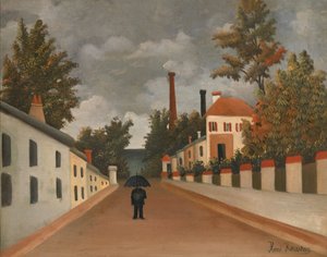 パリ郊外、1910年頃（キャンバスに油彩） 作： Henri Rousseau