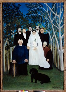 1905年頃の結婚式。アンリ・ルソー（ル・ドゥアニエ）（1844-1910）の絵画 作： Henri J.F. Rousseau