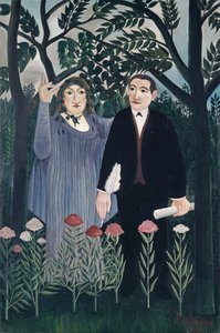 詩人を鼓舞するミューズ、1909 作： Henri J.F. Rousseau