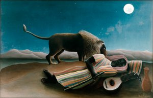 ヘンリールソーの眠るジプシーの絵画dit le Douane Rousseau
