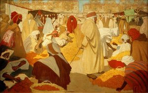H.Evenepoel、BlidahのOrangenmarkt 作： Henri Jacques Edouard Evenepoel