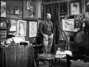 Henri Evenepoel のワークショップでの Henri Matisse、1897 年。 作： Henri Jacques Edouard Evenepoel