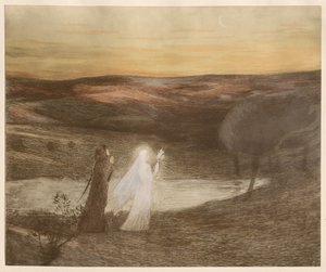 ダンテとベアトリクスの出会い 作： Henri Jean Guillaume Martin
