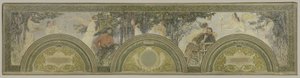 パリ市立美術館南玄関サロンのスケッチ：絵画 - 文学