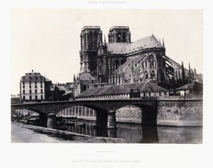 ノートルダム教会、12世紀、1852年頃（ソルトプリント） 作： Henri Jean Louis (attr.to) Le Secq