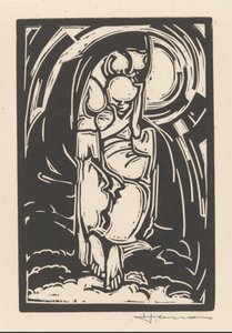 あごを抱えている姿 作： Henri Jonas (signed by artist)
