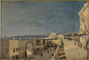 ニースの波止場、レ・ポンシェット 作： Henri Joseph Harpignies