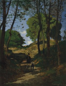 1854年、マルロットのサロットオトランブレ、マルロット近郊のレトランブレのモミの木。 作： Henri Joseph Harpignies