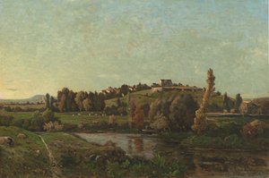 オーヴェルニュの風景、1870年。 作： Henri Joseph Harpignies