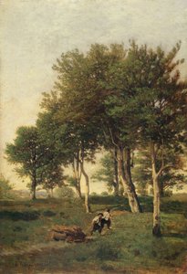 薪を運ぶ二人の少年のいる風景、1894