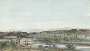 南フランスの川の谷のある風景 作： Henri Joseph Harpignies