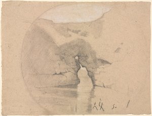 ソレント、ジョアン女王の浴場 作： Henri Joseph Harpignies