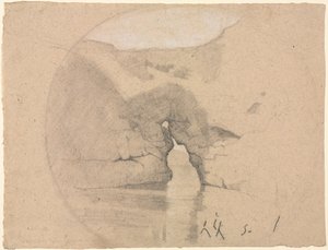ソレント、ジャンヌ女王の浴場。 作： Henri Joseph Harpignies