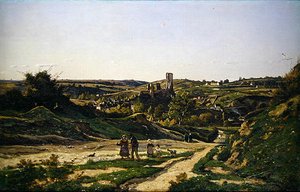 ヘリソンの城と村 作： Henri Joseph Harpignies