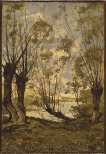 1893年、ロワール河岸の柳 作： Henri Joseph Harpignies