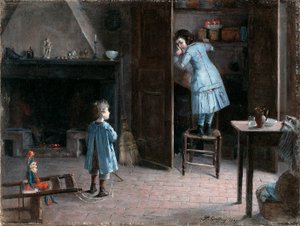 インテリアの子供たち、1907 作： Henri Jules Jean Geoffroy