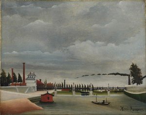 パッシーの歩道橋の眺め、1890～1891 年。 作： Henri Julien Félix Rousseau